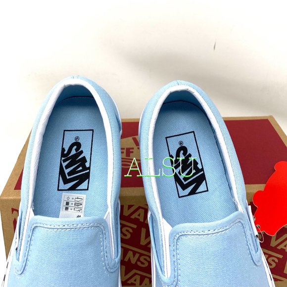 VANS Classic Slip-On Check Foxing Blue Women’s - Picture 5 of 10